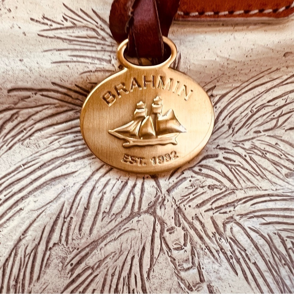 BRAHMIN RETRO VINTAGE COPA CABANA CREAM
PALM TREES TROPICAL SHOULDER BAG - Picture 10 of 16